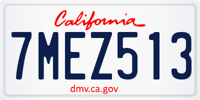 CA license plate 7MEZ513