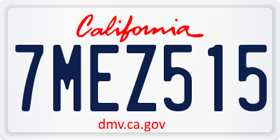 CA license plate 7MEZ515