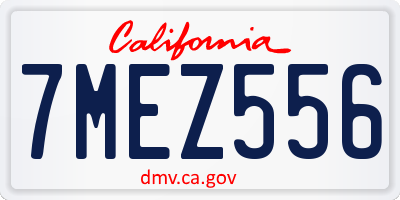 CA license plate 7MEZ556