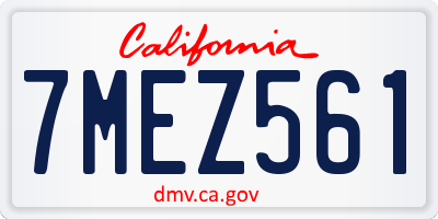 CA license plate 7MEZ561