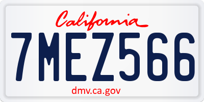 CA license plate 7MEZ566
