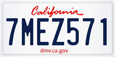 CA license plate 7MEZ571