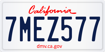 CA license plate 7MEZ577