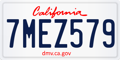 CA license plate 7MEZ579