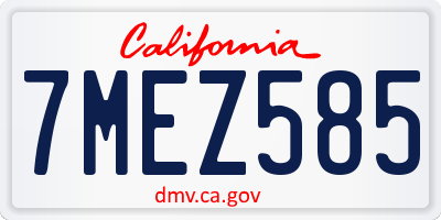 CA license plate 7MEZ585
