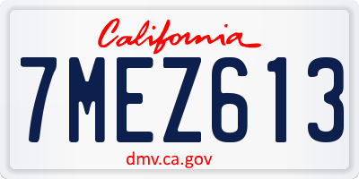 CA license plate 7MEZ613