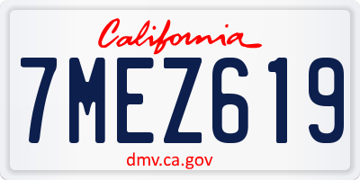 CA license plate 7MEZ619