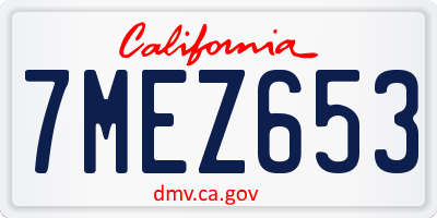 CA license plate 7MEZ653