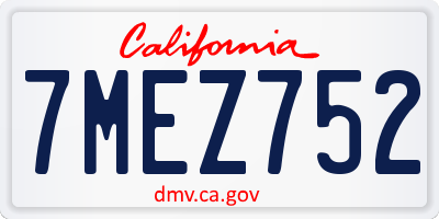 CA license plate 7MEZ752