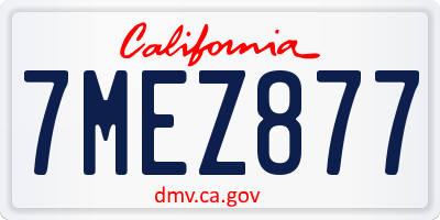 CA license plate 7MEZ877