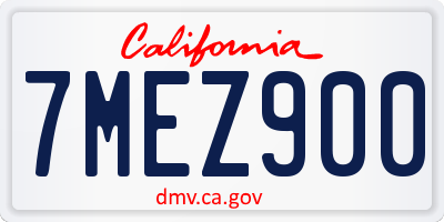 CA license plate 7MEZ900