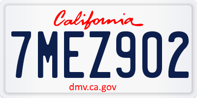 CA license plate 7MEZ902