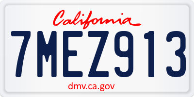 CA license plate 7MEZ913