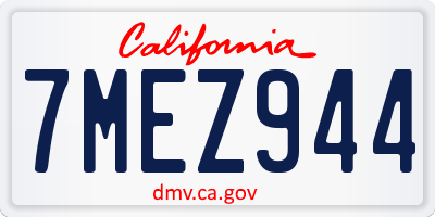 CA license plate 7MEZ944