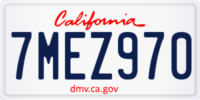 CA license plate 7MEZ970