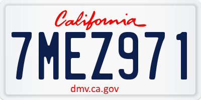 CA license plate 7MEZ971