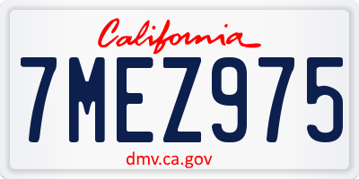 CA license plate 7MEZ975