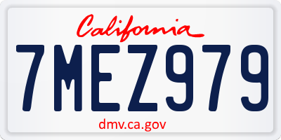 CA license plate 7MEZ979