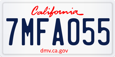 CA license plate 7MFA055