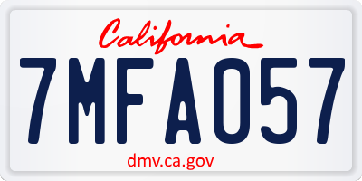 CA license plate 7MFA057