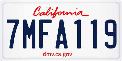 CA license plate 7MFA119
