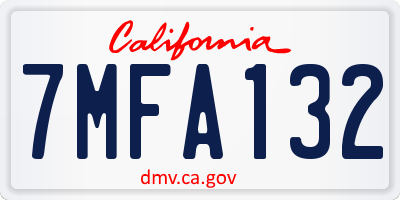 CA license plate 7MFA132