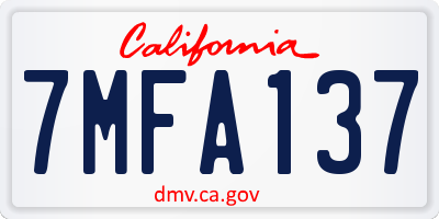 CA license plate 7MFA137