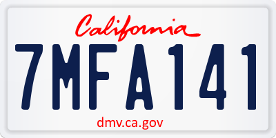 CA license plate 7MFA141