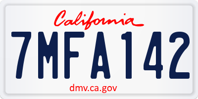 CA license plate 7MFA142