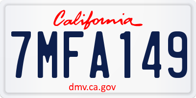 CA license plate 7MFA149