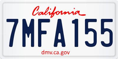 CA license plate 7MFA155