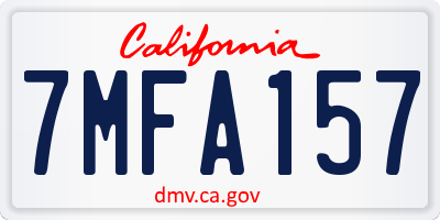 CA license plate 7MFA157