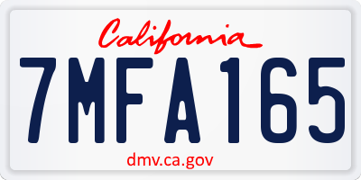 CA license plate 7MFA165