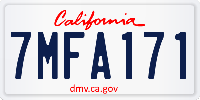 CA license plate 7MFA171