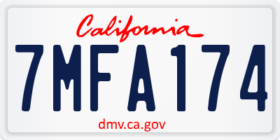 CA license plate 7MFA174