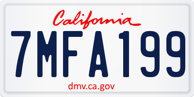 CA license plate 7MFA199