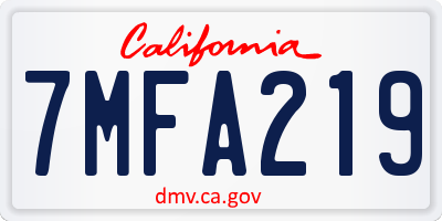 CA license plate 7MFA219