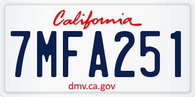CA license plate 7MFA251
