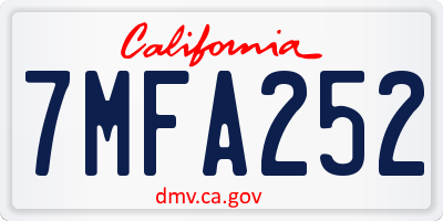 CA license plate 7MFA252