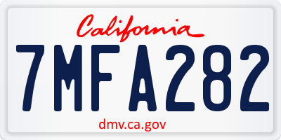 CA license plate 7MFA282