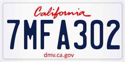 CA license plate 7MFA302