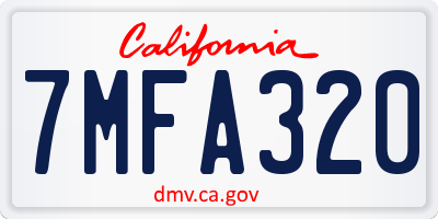 CA license plate 7MFA320