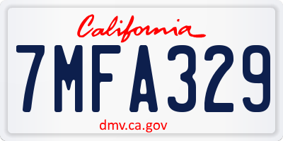 CA license plate 7MFA329