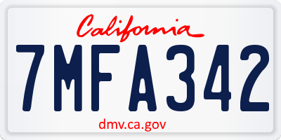 CA license plate 7MFA342
