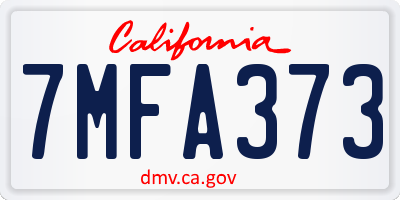 CA license plate 7MFA373