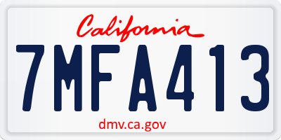 CA license plate 7MFA413