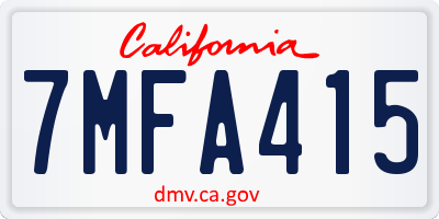 CA license plate 7MFA415