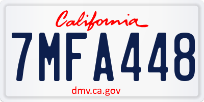 CA license plate 7MFA448