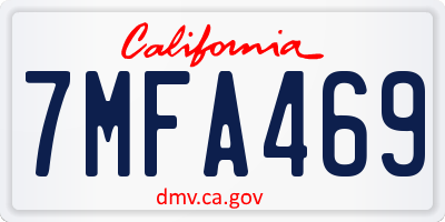 CA license plate 7MFA469