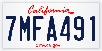 CA license plate 7MFA491
